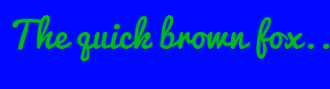 Image with Font Color 00BA16 and Background Color 0008FF